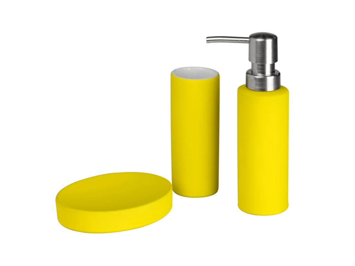 Set de 3 accessoires de salle de bain CHLOE - jaune Set de 3 accessoires de salle de bain CHLOE - jaune
