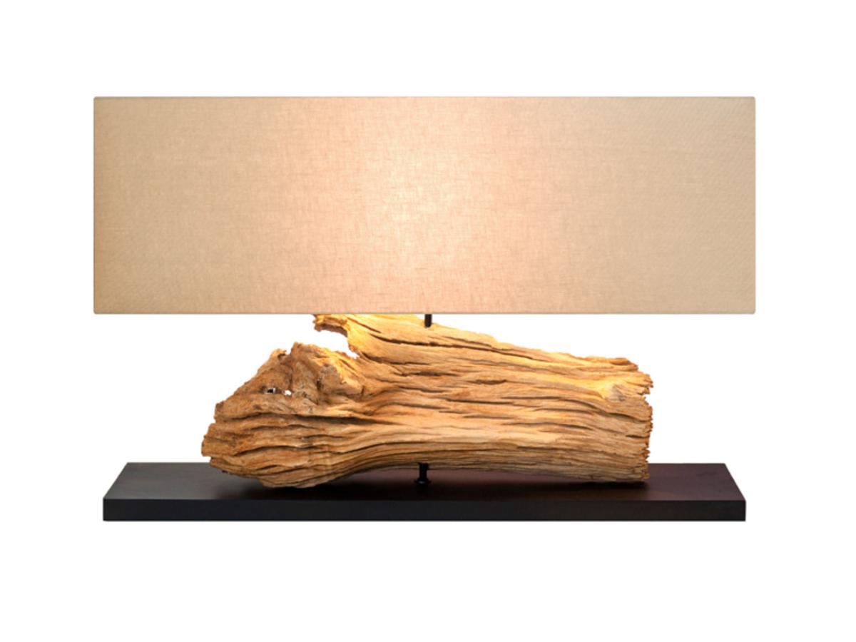 lampe à poser kiruna en bois flotté - h.52 cm